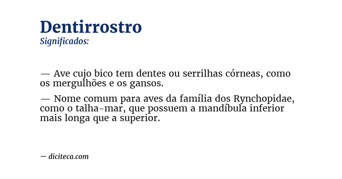 Significado de dentirrostro