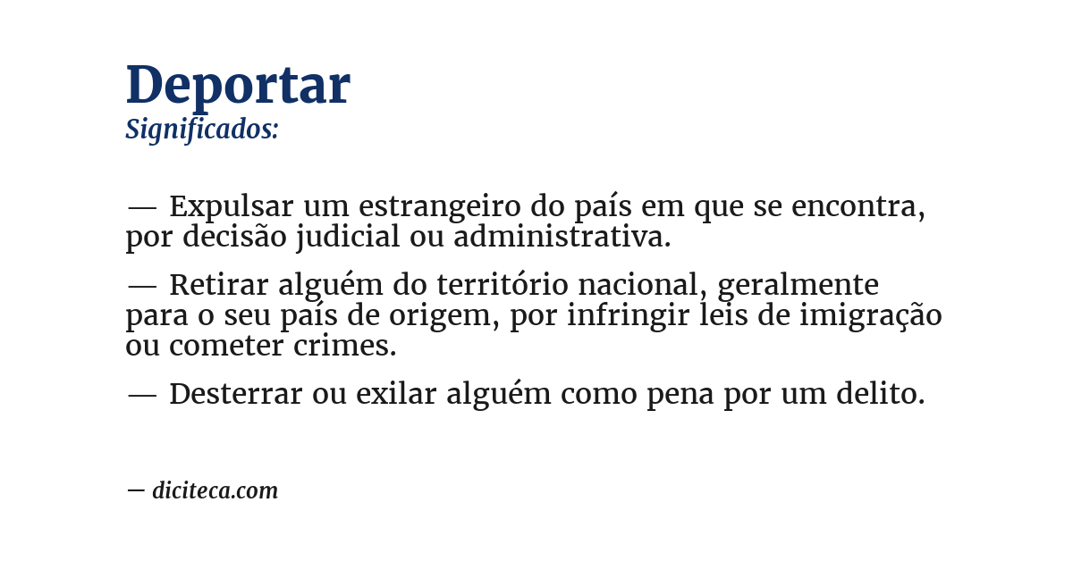 Significado de deportar