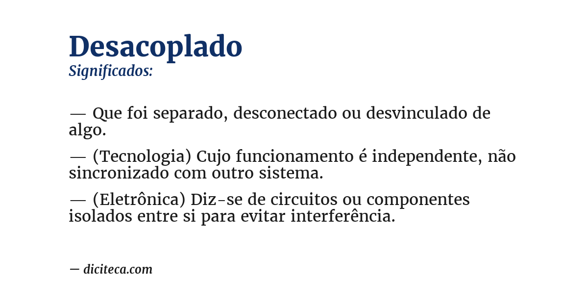 Significado de desacoplado