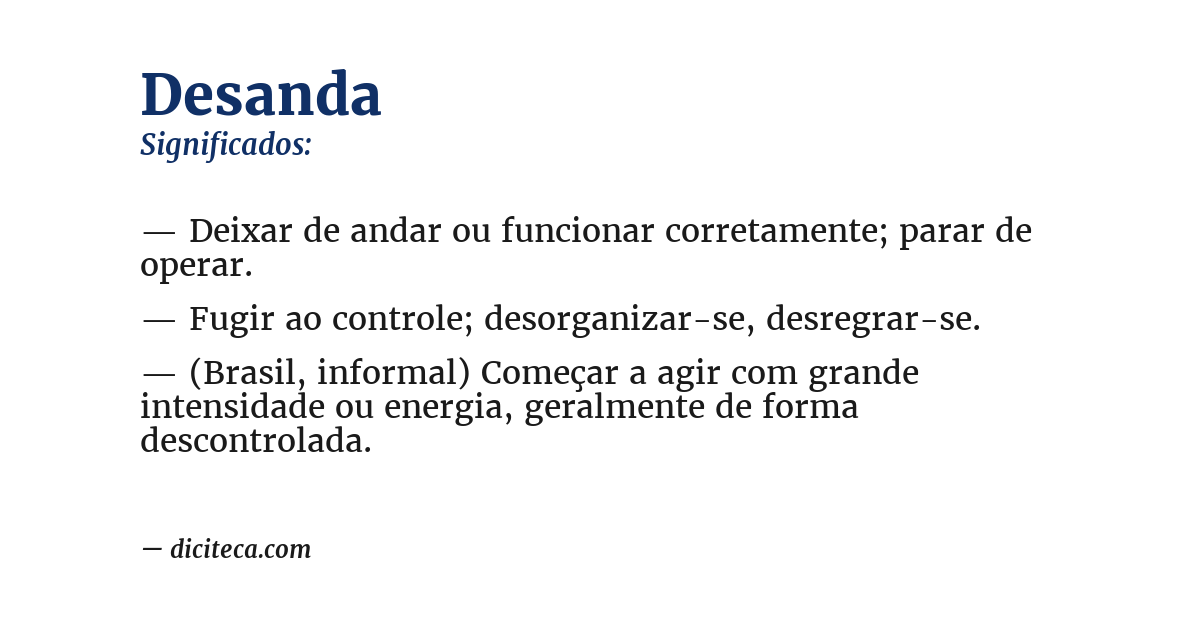 Significado de desanda