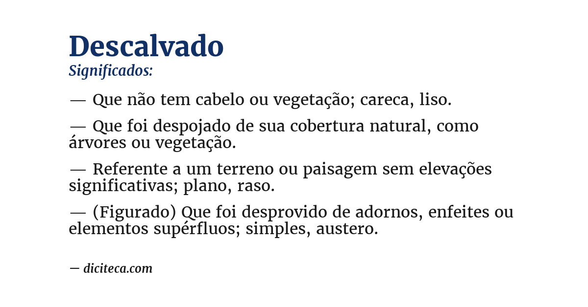 Significado de descalvado
