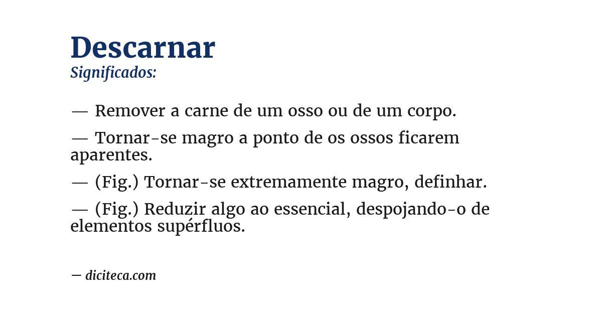 Significado de descarnar