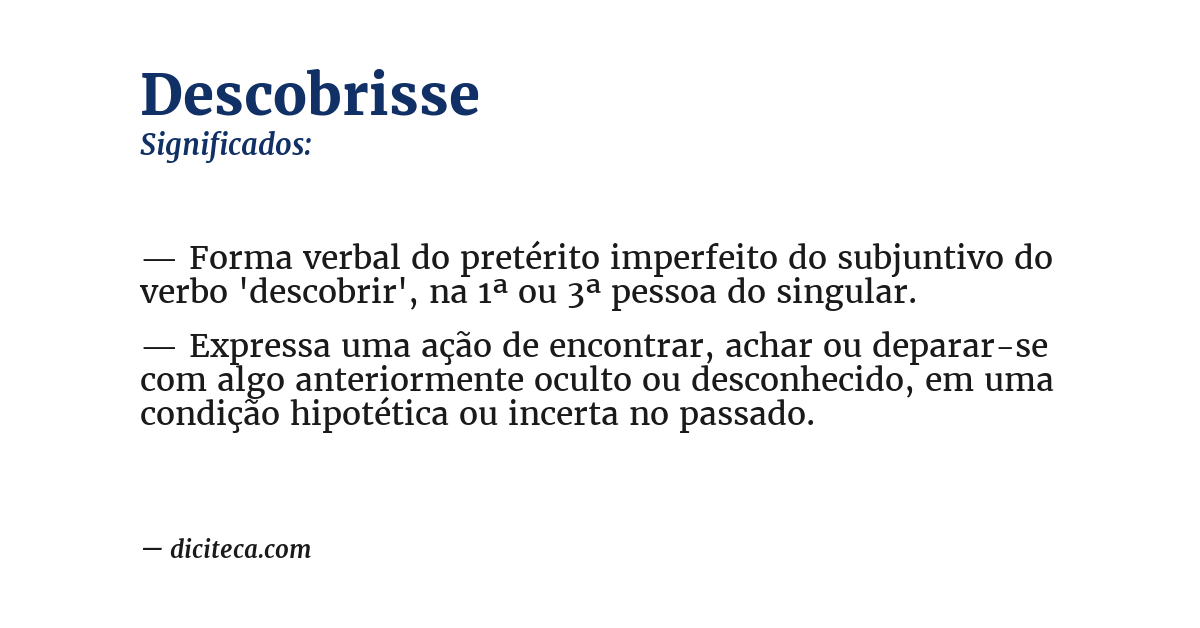 Significado de descobrisse