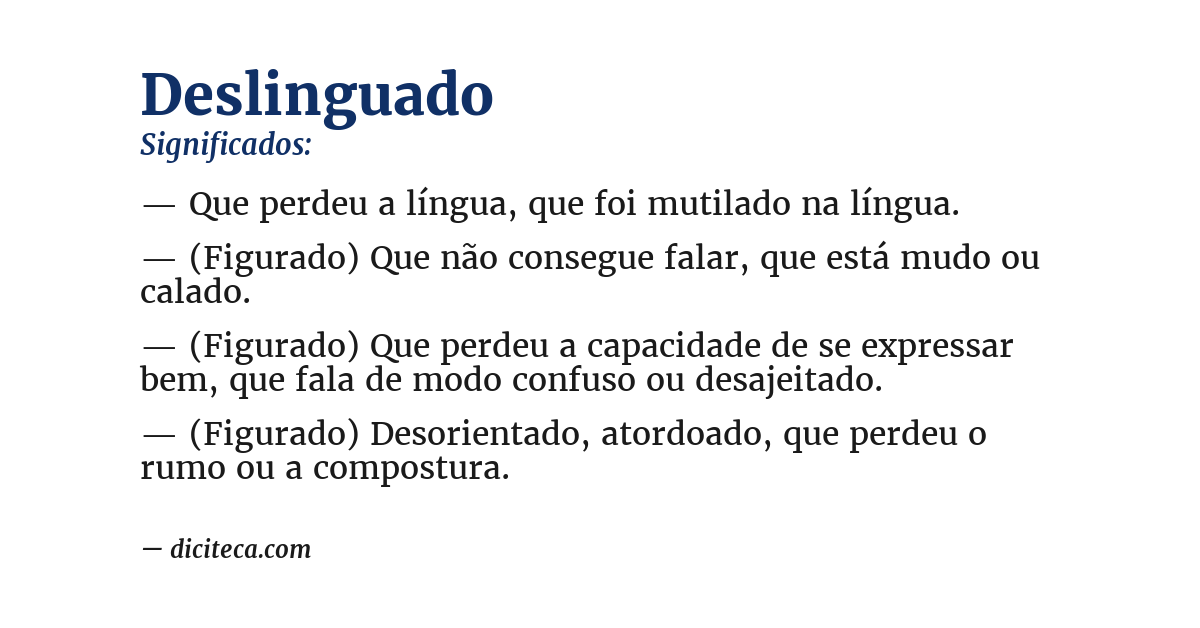 Significado de deslinguado