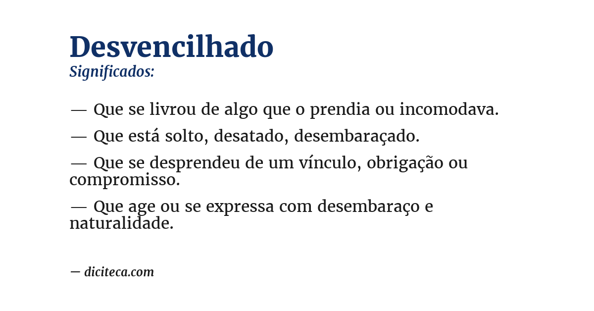 Significado de desvencilhado