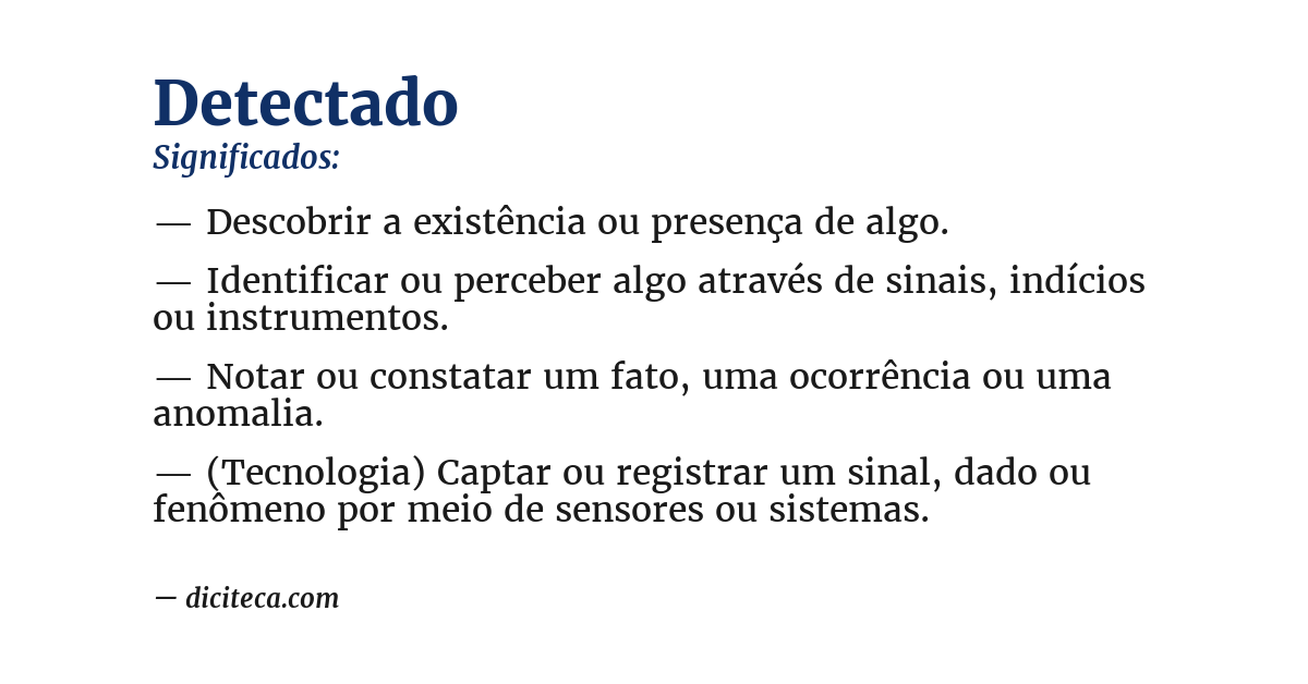 Significado de detectado