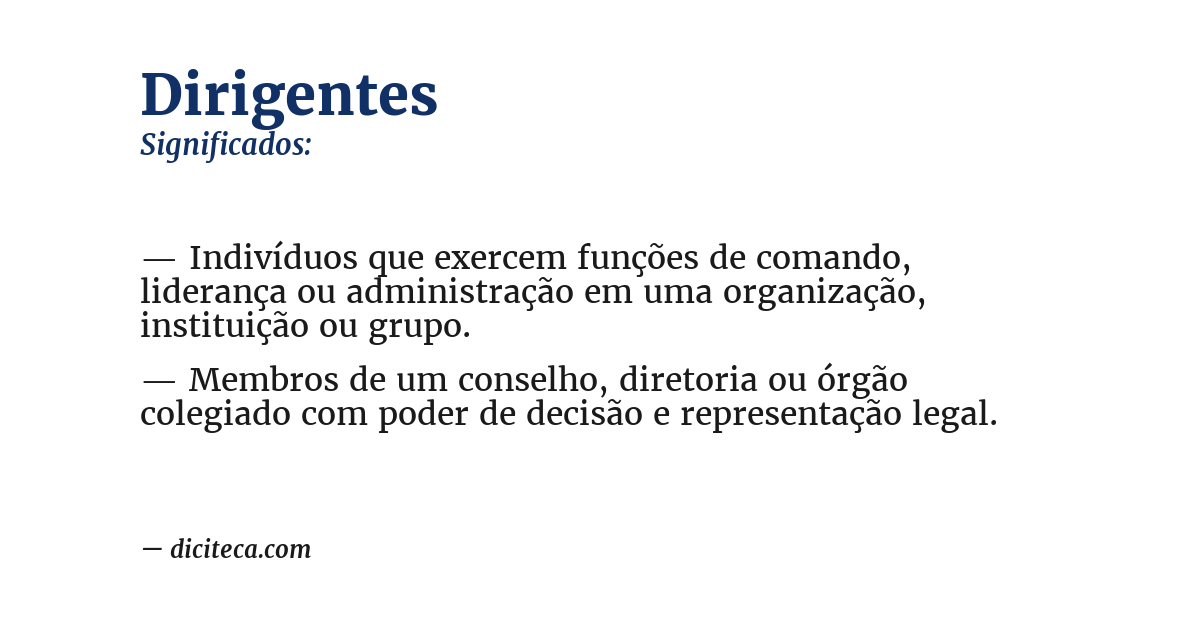 Significado de dirigentes