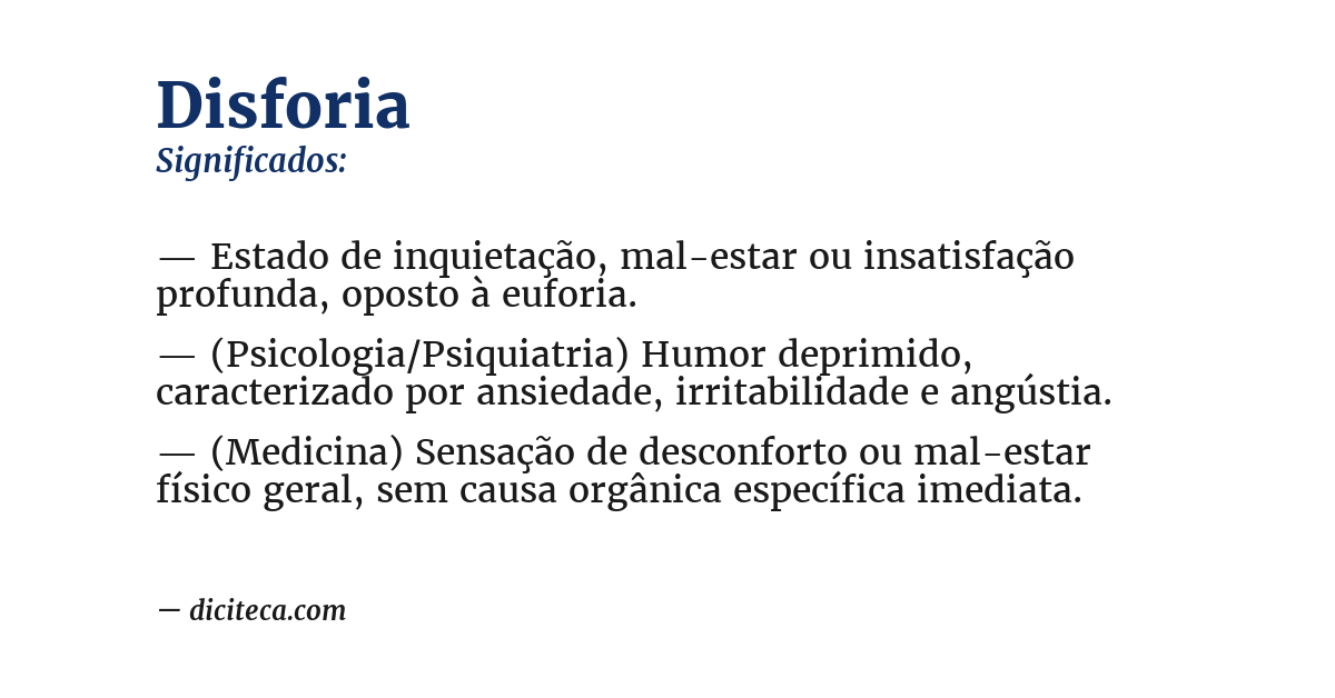 Significado de disforia