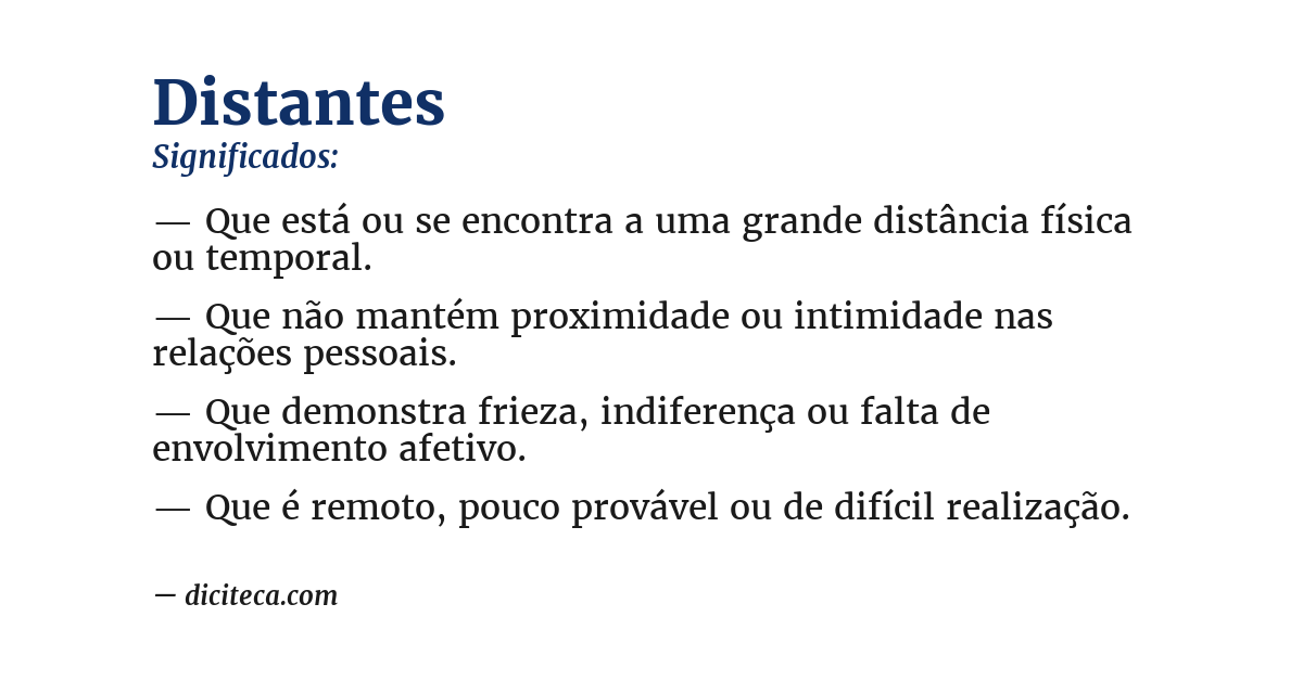 Significado de distantes