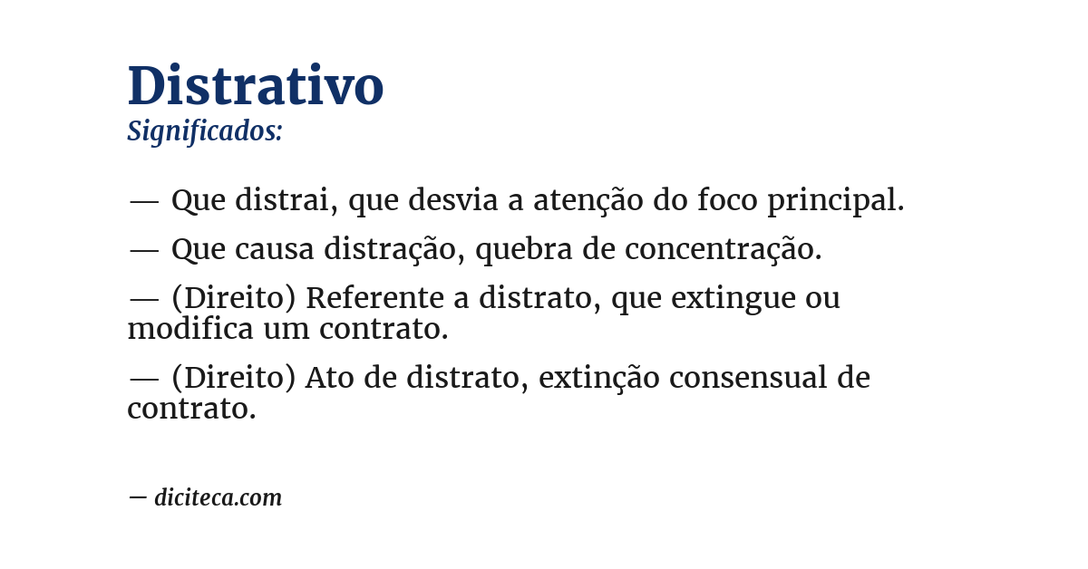 Significado de distrativo