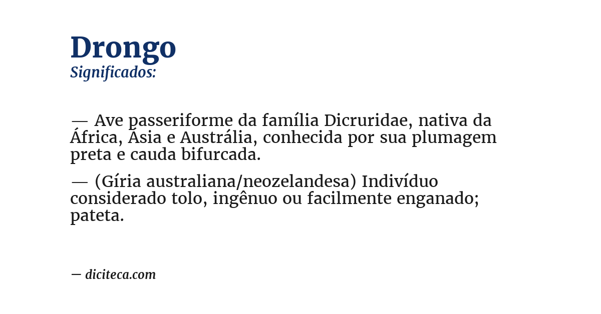 Significado de drongo