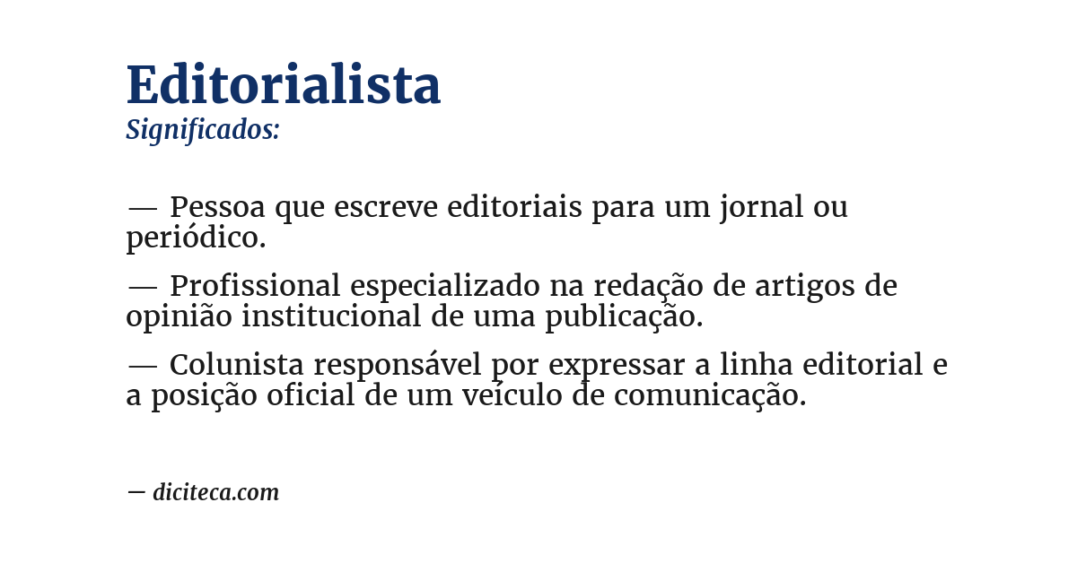 Significado de editorialista