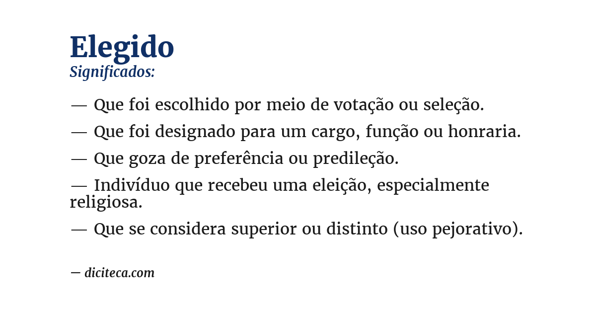 Significado de elegido