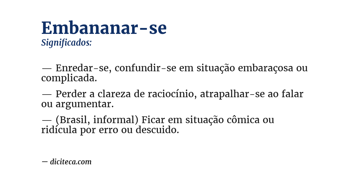 Significado de embananar-se