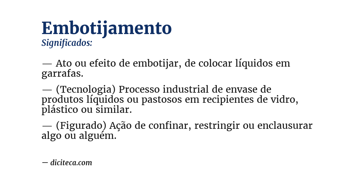 Significado de embotijamento