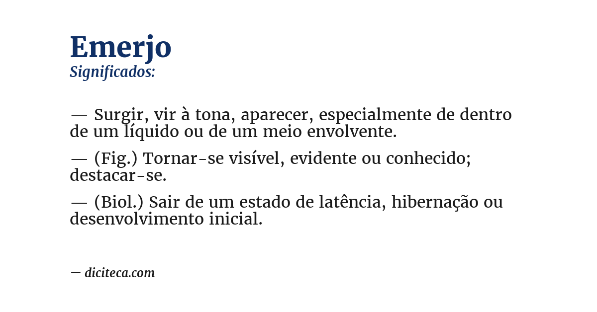 Significado de emerjo