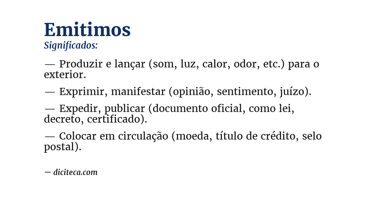 Significado de emitimos