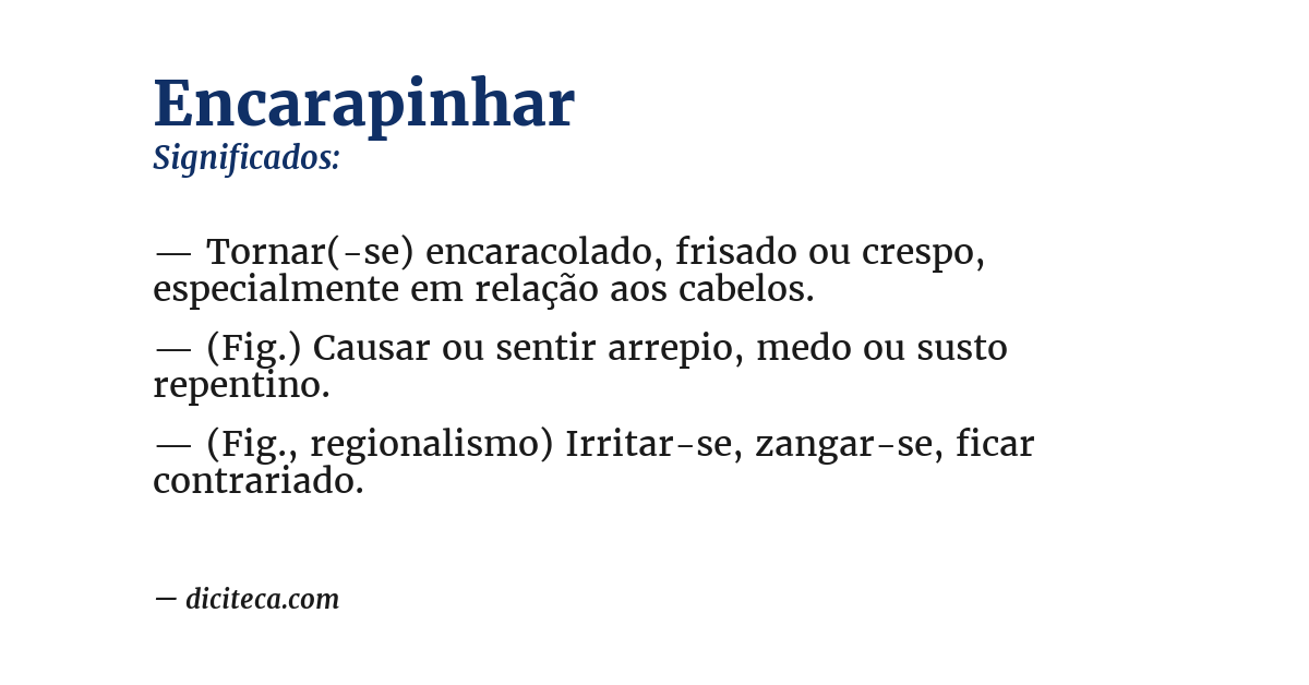 Significado de encarapinhar