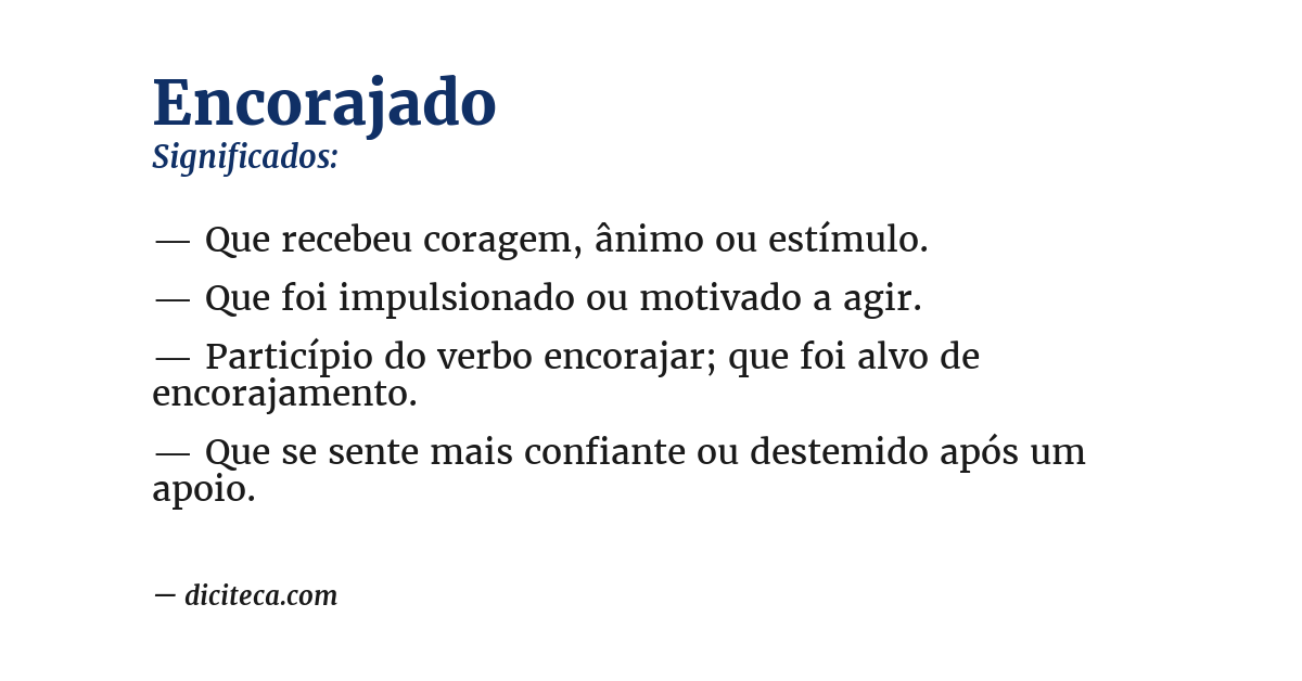 Significado de encorajado