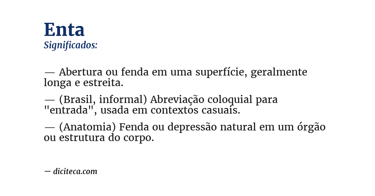 Significado de enta