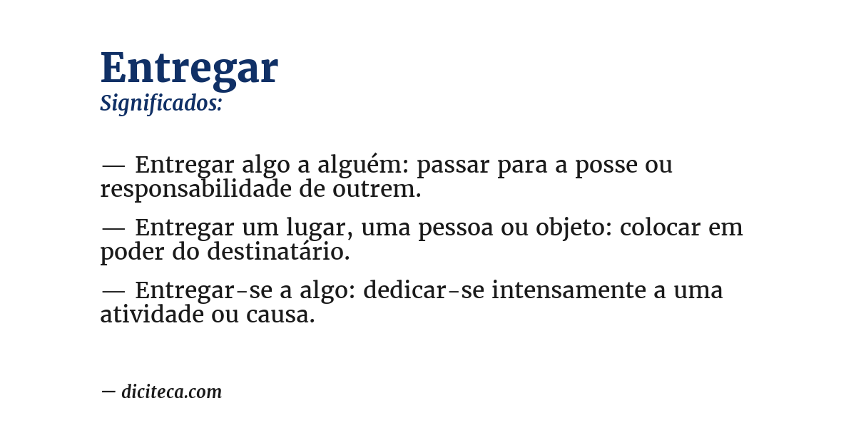Significado de entregar