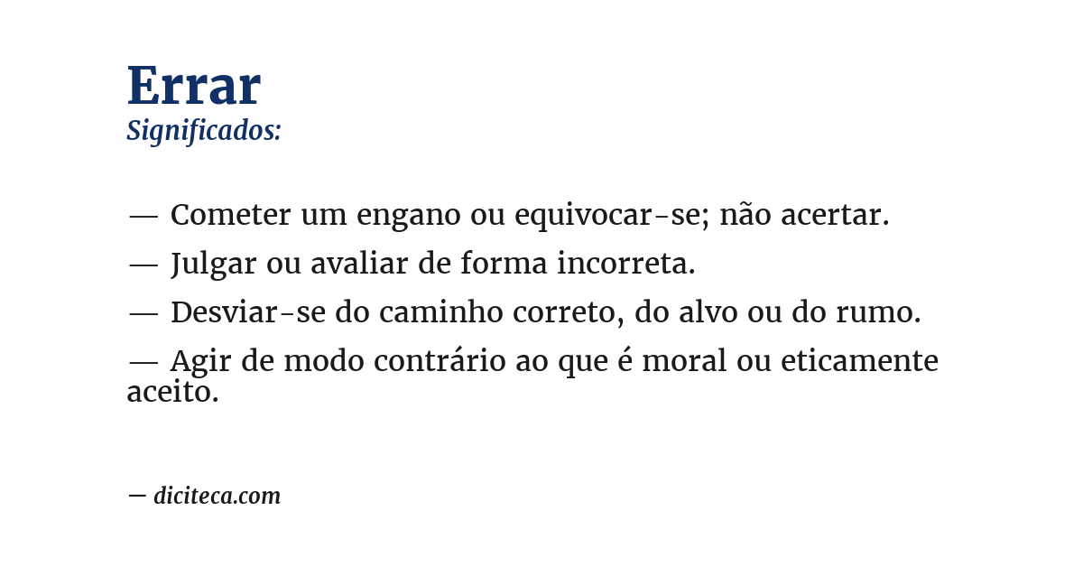 Significado de errar