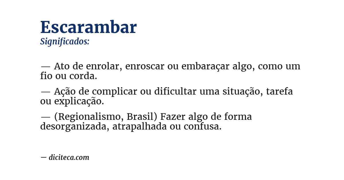 Significado de escarambar