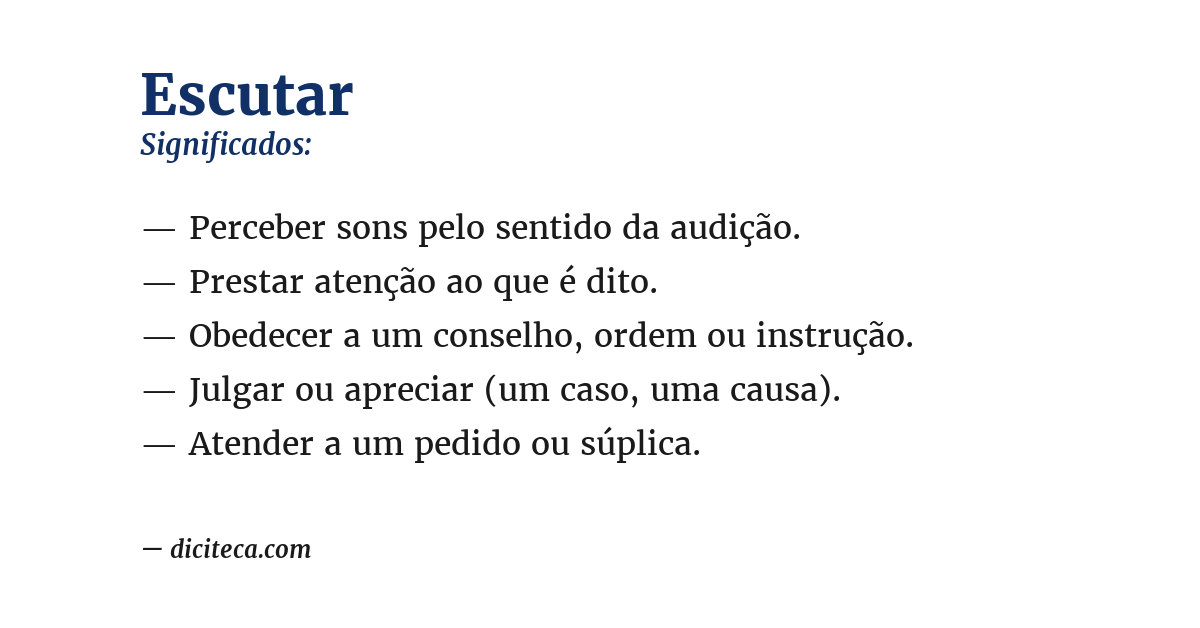 Significado de escutar