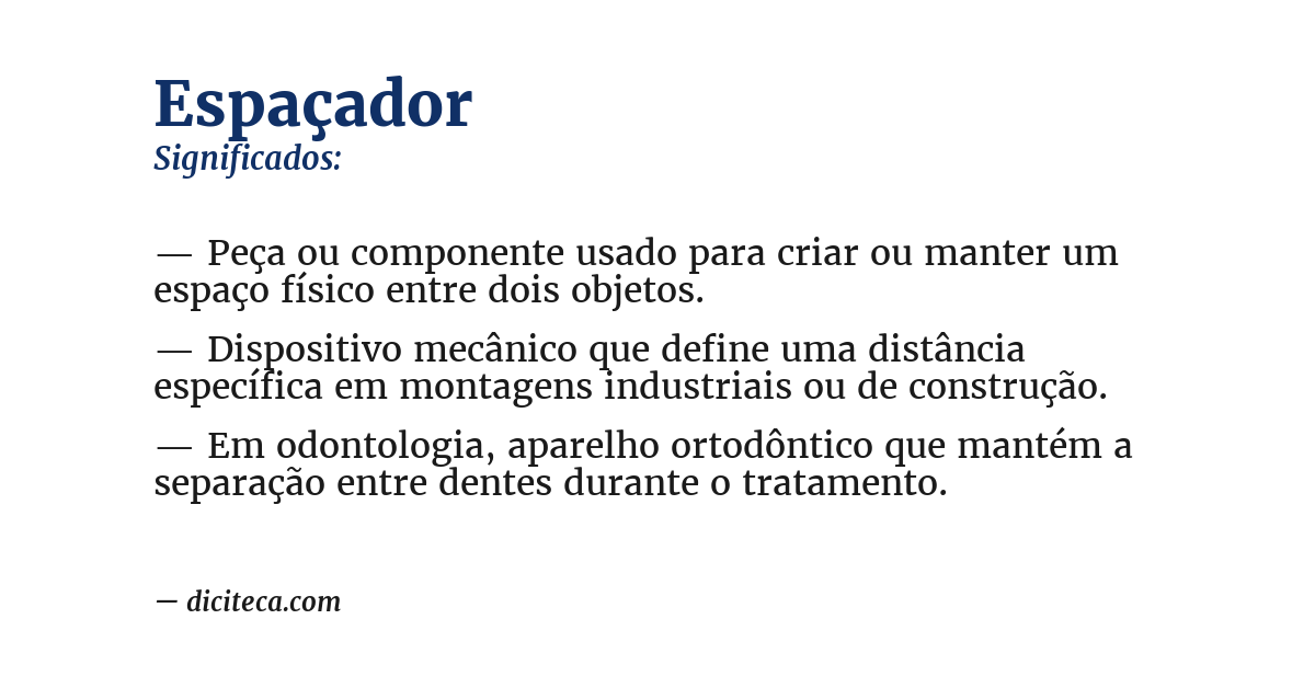 Significado de espaçador