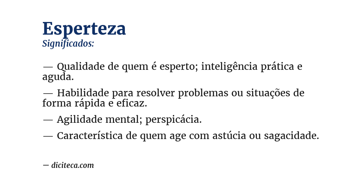 Significado de esperteza