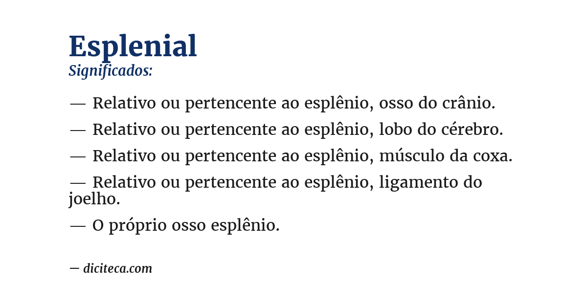 Significado de esplenial