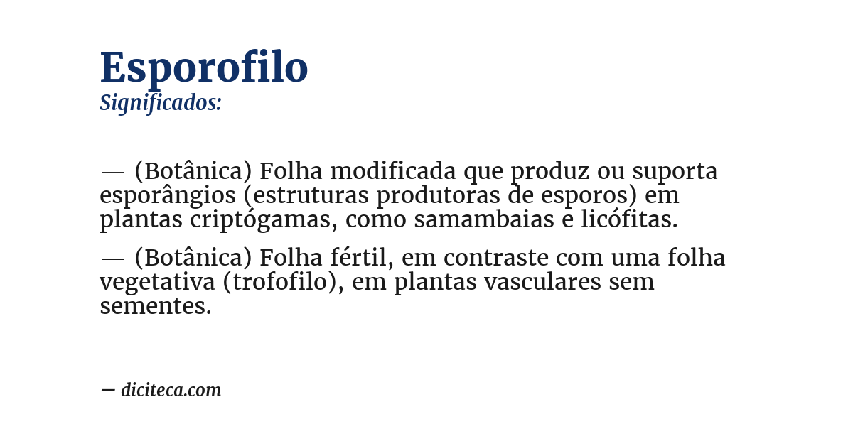 Significado de esporofilo