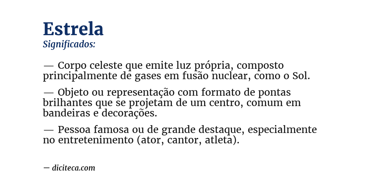 Significado de estrela