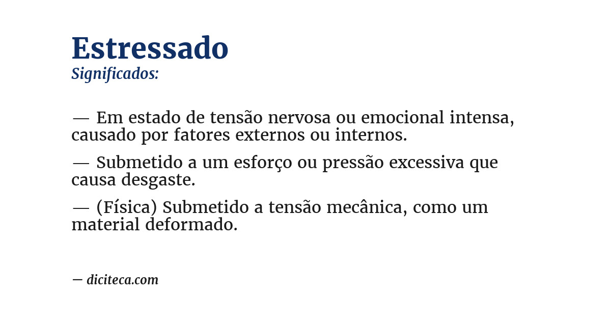 Significado de estressado