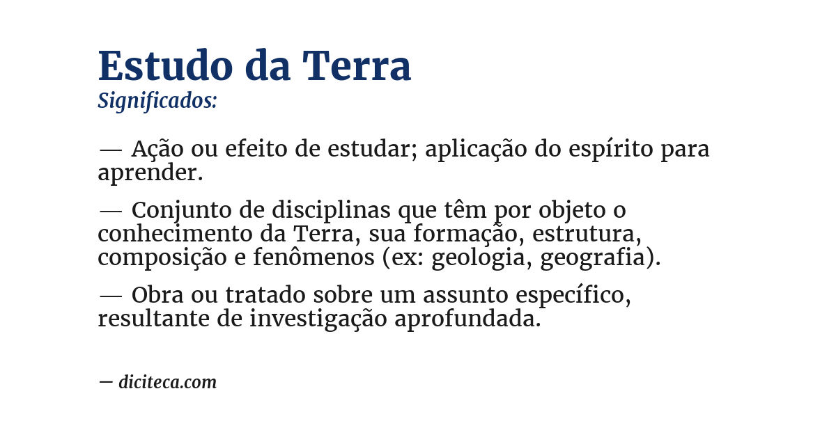 Significado de estudo da terra