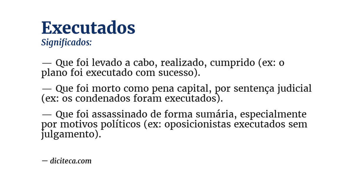 Significado de executados