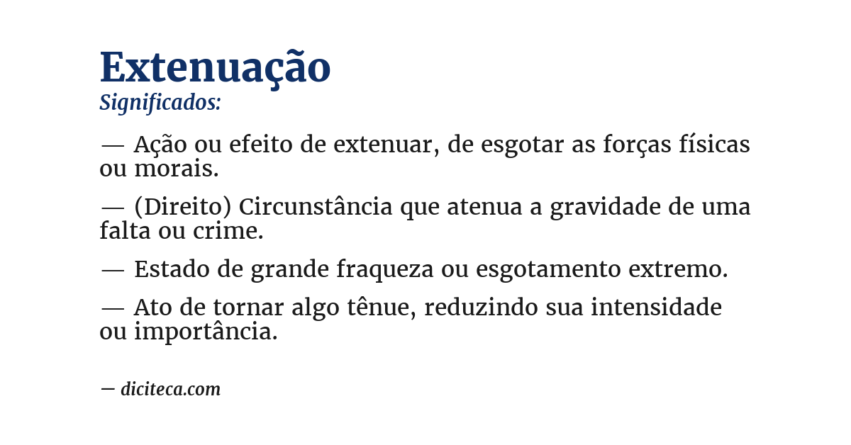 Significado de extenuação