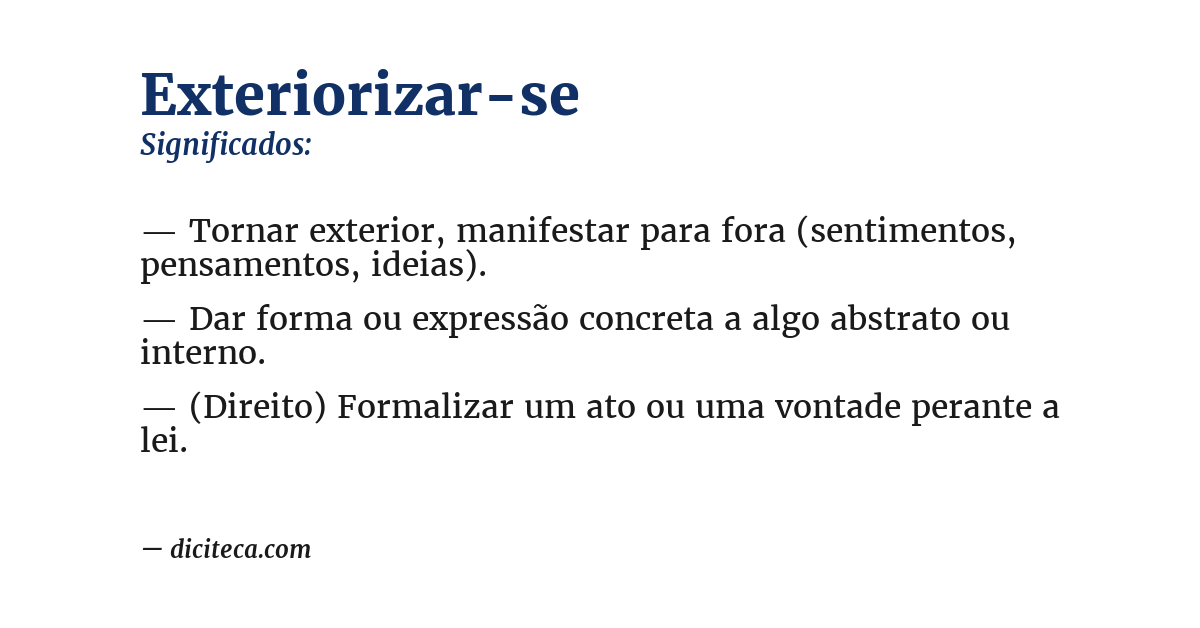 Significado de exteriorizar-se