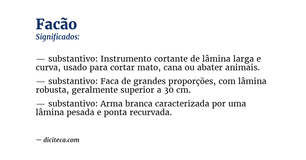 Significado de facão