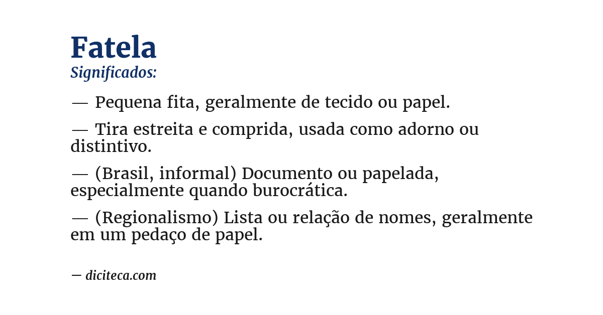 Significado de fatela