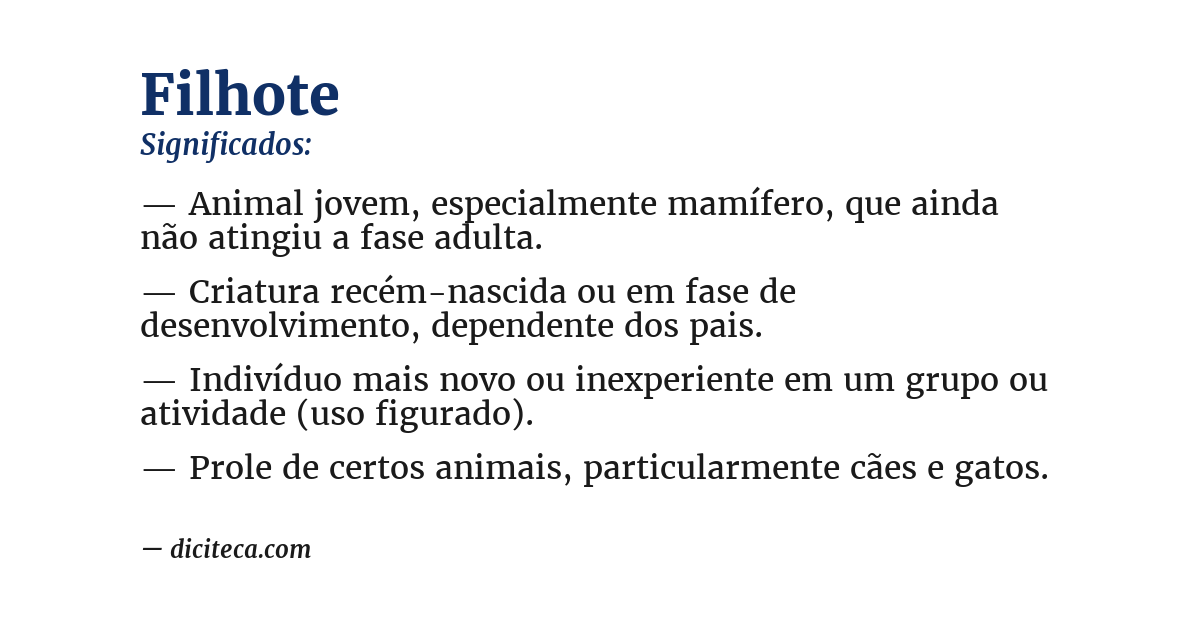 Significado de filhote