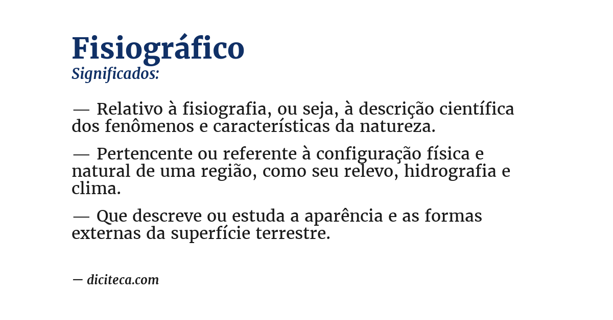 Significado de fisiográfico