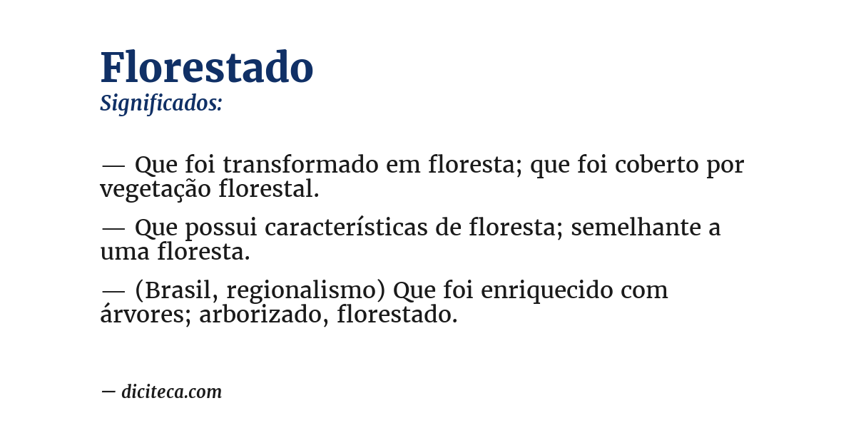 Significado de florestado