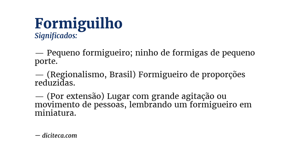 Significado de formiguilho