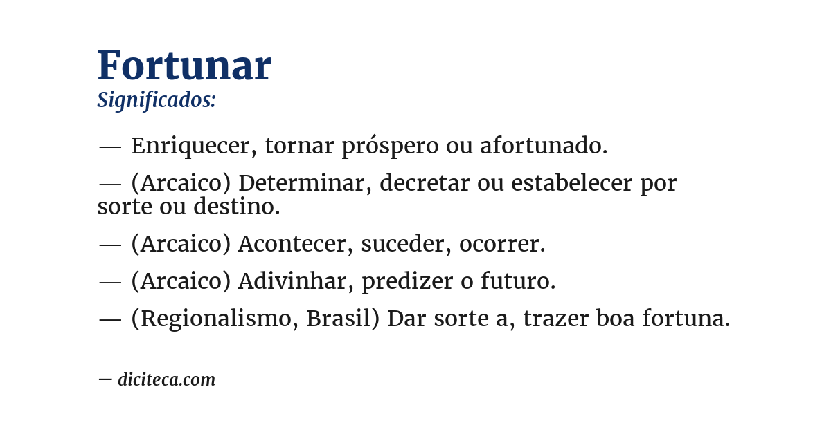 Significado de fortunar
