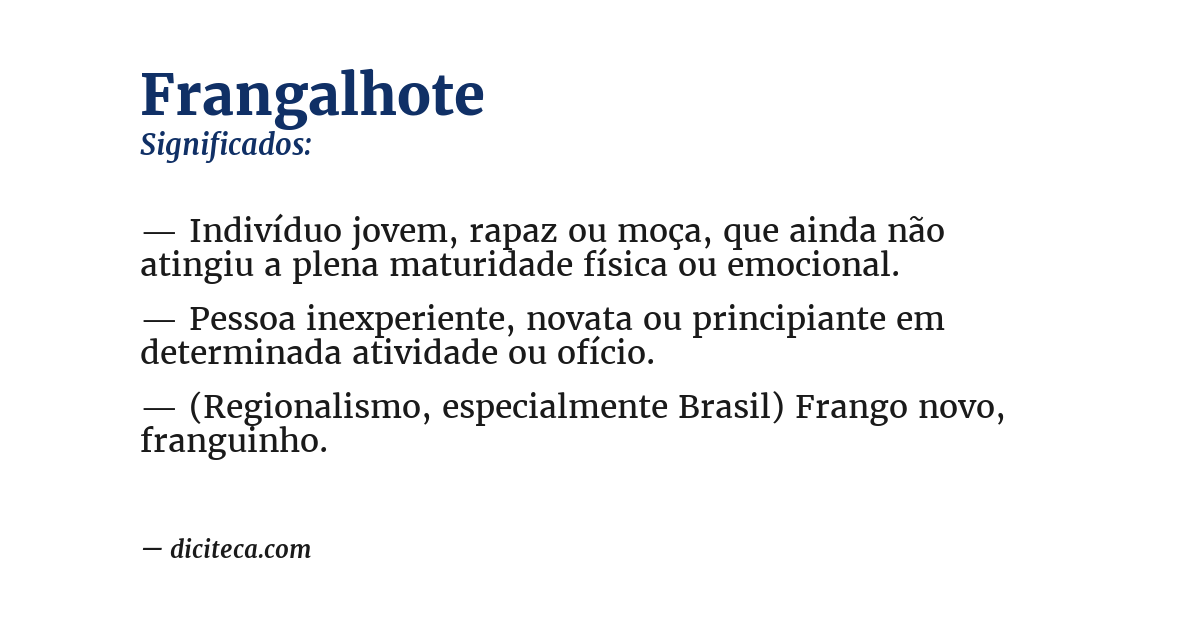 Significado de frangalhote