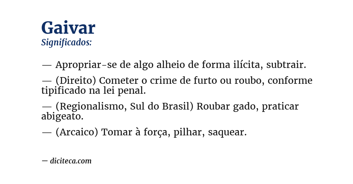 Significado de gaivar