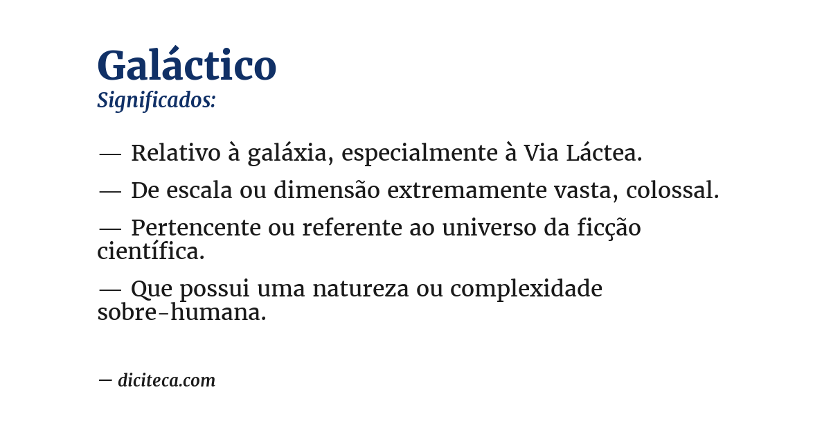 Significado de galáctico