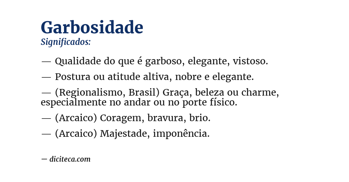 Significado de garbosidade