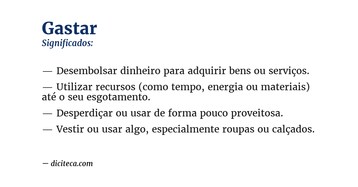 Significado de gastar